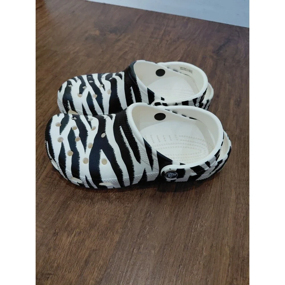 Womens Crocs Animal Remix Zebra/Prints Clogs Men Size 4 Womens 6